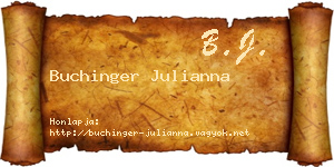 Buchinger Julianna névjegykártya
